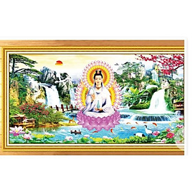 Mua Tranh đính đá Phật Quan Âm Lg1599 (90x50) chưa đính