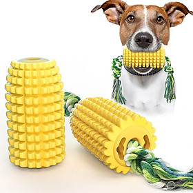 Dog Toothbrush Chew Toys Pet Teething Toys Corn Molar Stick Bite-Resistant Toothbrush with Rope Puppy Dental Care