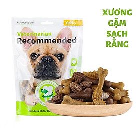 Đồ Ăn Vặt Xương Gặm Sạch Răng Thơm Miệng Yaho 240g 30pc cho chó mèo