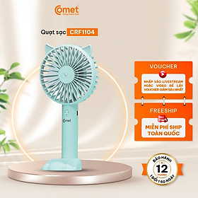 Mua Quạt Sạc Cầm Tay COMET CRF1104 Công Suất 3W  Pin 1200mAh  Có Đế Rời  Kích Thước Nhỏ Gọn hàng chính hãng