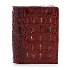 HC2255-2256-2703-2710 Ví nam Huy Hoàng da cá sấu kiểu đứng gai lưng màu nâu đỏ, đen, nâu đất, vàng bò