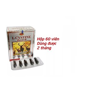 Viên uống L cystine Roxtech giảm rụng tóc, bổ sung L-cystine, biotin, vitamin E làm đẹp tóc, móng da (Hộp 60 viên)