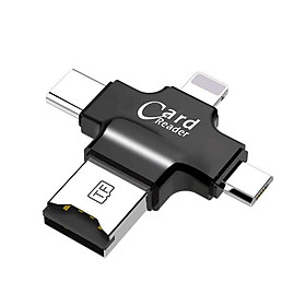 Multi-Function Card Reader Type-C Android Card Reader Tf Card Reader Metal Card Reader Black