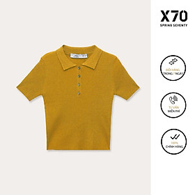 Áo Polo Nữ Dệt Kim Thiết Kế Có Cổ Tay Ngắn Thời Trang X70 - 00480074