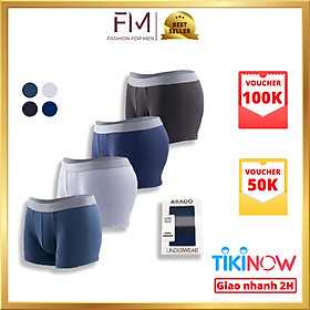 Hình ảnh Hộp 4 quần boxer nam thun lạnh, quần lót nam co dãn 4 chiều- Formen Shop- FMQS017