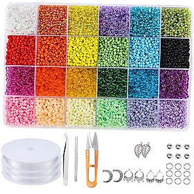 Jewelry Making Kit Glass Seed Beads Box Lobster Clasps Beading Cord DIY