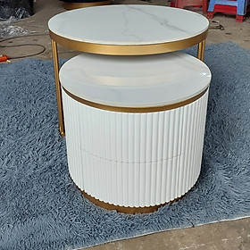 Mua Bàn đôi tròn mặt đá Tundo