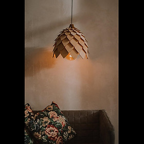 Đèn gỗ thả trần CAO CẤP hiện đại sang trọng 38x36cm chất liệu gỗ trang trí cho phòng khách nhà căn hộ decor nhà quán cafe