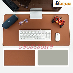 Bàn Di Chuột - Miếng Lót Chuột Cỡ Lớn Doron-HDC01 Size 40x80, 45x90 cm - Kiêm Deskpad Thảm Da, Trải Bàn Làm Việc Chống Nước Dùng Được Hai Mặt - Hàng Nhập Khẩu