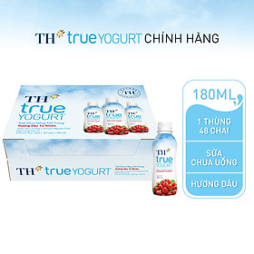 HSD 28 6 2024, giảm 20% Thùng 48 chai sữa chua uống tiệt trùng hương dâu