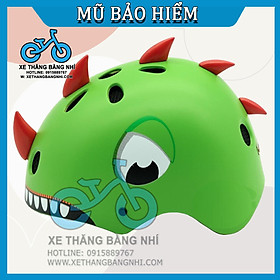 Mũ bảo hiểm khủng long cho bé - Size S cho bé dưới 4 tuổi - Xanh Lá