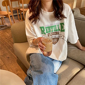 Áo phông unisex form rộng nữ nam thun unisex cổ tròn cotton oversize giá rẻ in hình REDVILLA