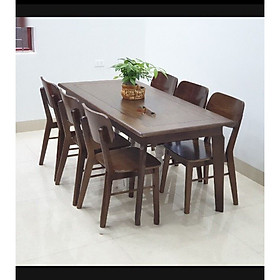 Mua Bộ bàn ăn 6 ghế gỗ sồi mầu óc chó MS 7.9