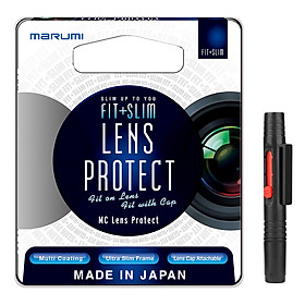 Combo Kính Lọc Filter Marumi Fit & Slim Lens Protect 58mm + Bút Lau Lens - Hàng Nhập Khẩu
