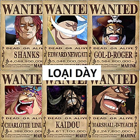 Mua Bộ 6 tấm truy nã tứ hoàng và Roger trong Onepiece - yonko wanted poster