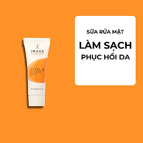 Sữa Rửa Mặt Dưỡng Ẩm Phục Hồi Da Image Skincare Vital C Hydrating Facial Cleanser 7.4g | Dành Cho Da Khô Thiếu Nước
