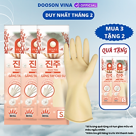 Mua 3 Tặng 2 - Găng Tay Cao Su Tay Lửng Ngọc Trai Size L