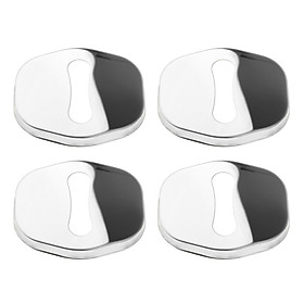 4 Pieces Car Door Lock  Cover Metal Trim Protection Accessory for Auto