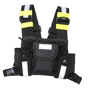 Shoulder  Chest Harness Holder Vest Rig, with Front Pouches, Chest Front Pack Pouch ,Professional, Reflective Accessory Adjustable