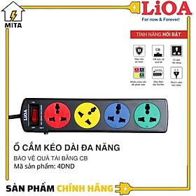 Mua Ổ Cắm Điện LIOA  4 Lỗ  Có Công Tắc  Dây Dài 5m 4D52N- Hàng chính hãng