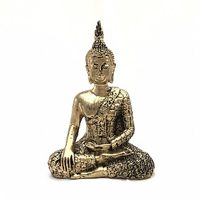 Tượng Đá Phật Thái Thủ Ấn - Xúc Địa Ấn -Nhũ Vàng