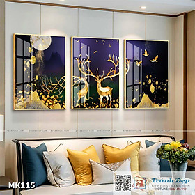 Mua Bộ 3 tranh mica cao cấp Hươu nghệ thuật - MK115