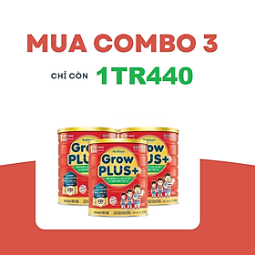 [Combo 3 lon còn 1tr440] Sữa Bột Nutifood GrowPLUS+ Suy Dinh Dưỡng 1.5kg - Tăng Cân, Tăng Chiều Cao (Lon 1.5kg)