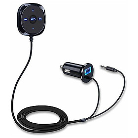 Bộ thu xe Bluetooth Bluetooth, bộ điều hợp âm thanh không có tính năng thông gió micrô tích hợp bluetooth, bộ sạc xe USB 2.1A Black1pcs