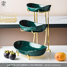 Mua Khay sứ xanh đựng bánh kẹo hoa quả 2 tầng  3 tầng cao cấp BP