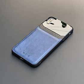 Ốp lưng da kính cao cấp dành cho iPhone XS Max - Màu xanh - Hàng nhập khẩu - DELICATE