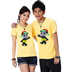 Bộ Áo Thun Đôi Nam Nữ Gấu Anh Gấu Em Màu Vàng