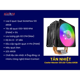 Mua Tản nhiệt Cooler Master 212 LED Turbo ARGB - Hàng chính hãng