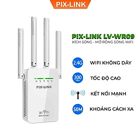 Kích Sóng Wifi Tốc Độ Cao 4 Râu Pix-Link, kích sóng wifi 4G, kích sóng wifi 5G tốc độ cao sóng khỏe tần số kép AC 1200, bộ định tuyến wifi, bộ phát wifi 4 râu cường độ khỏe 300Mbps - Hàng chính hãng/hàng nhập khẩu