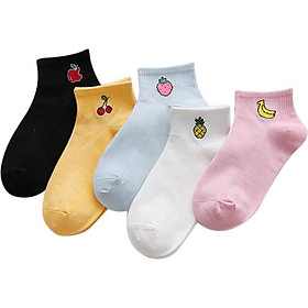 Combo 5 Đôi Tất Hoa Quả - M07 - Màu Ngẫu Nhiên