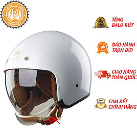 Nón bảo hiểm 3/4 ROYAL M139 có kính âm màu TRẮNG BÓNG