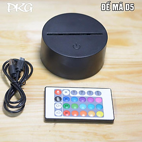 Mua Bộ Đế Đèn Ngủ Led 3D nháy sáng 16 màu đầy đủ đế điều khiển Remote dây cáp D5 Màu Đen