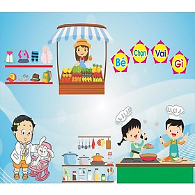 ( Decal mầm non ) Tranh các góc in decal cán hoặc in bạt kt 120x80