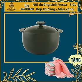 Mua Nồi Sứ Dưỡng Sinh Minh Long Vesta -  3.0 L - dùng cho Bếp Ga  Hồng Ngoại có nắp đậy  thực phẩm chín nhanh và đều