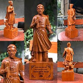 Mua Tượng điêu khắc trần quốc tuấn ( Trần Hưng đạo vương ) bằng gỗ hương kt cao 20