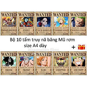 Mua Bộ 10 tấm truy nã băng Mũ rơm - onepiece wanted poster size A4  A5  A6