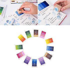 12Color Craft Ink Pad For Rubber Stamps Pads Seal DIY Printing Wood Fabric Paper