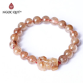 Vòng tay thạch anh tóc đỏ size hạt 8mm phối tỳ hưu mệnh hỏa, thổ - Ngọc Quý Gemstones