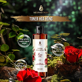 Nước Hoa Hồng MELA Cấp Ẩm Sáng Da, Toner Thu Nhỏ Lỗ Chân Lông Dịu Nhẹ Lành Tính 200ml - ML11