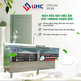 Mua Máy rửa bát sóng siêu âm UTC 1800HD chậu đôI - Hàng chính hãng