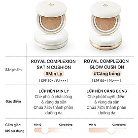 Phấn nước che phủ hoàn hảo, mịn lỳ WHOO ROYAL COMPLEXION SATIN CUSHION 13g x 2 lõi