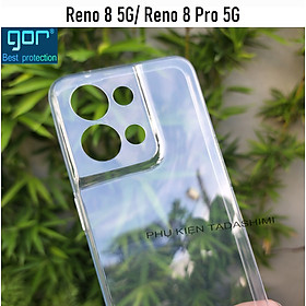 Ốp Lưng Dẻo Gor cho OPPO Reno 8 5G/ Reno 8 Pro 5G Trong Suốt, Có Gờ Bảo Vệ Camera - Hàng nhập khẩu