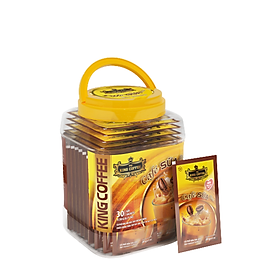 Cà Phê Sữa Hòa Tan 3IN1 KING COFFEE - Hộp nhựa 30 gói x 20g