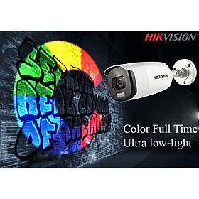 Camera HD TVI Full Color có màu ban đêm 2MP (ColorVu)  sử dụng với đầu ghi hình qua cáp đồng trục . Chính hãng Hikvision bảo hành 2 năm ( 10DF0T-F và 70DF0T-F ) - Hàng chính hãng