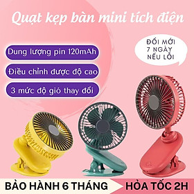 Quạt mini tích điện siêu bền gấp gọn - kéo dài, dung lượng pin lớn 7200mAh kèm sạc điện thoại, 4 chế độ gió dùng mọi nơi - Hàng chính hãng