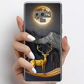 Ốp lưng cho Samsung Galaxy Note 9 nhựa TPU mẫu Nai vàng và mặt trăng